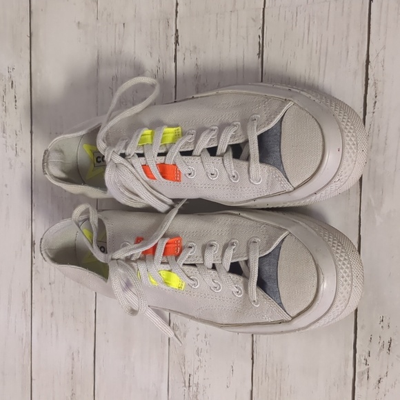 Converse All Star Chuck Taylor Renew Shoes in Beige with Orange and Yellow - Picture 1 of 11